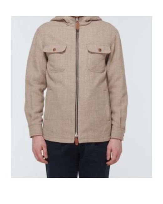Giorgio Armani Natural Hooded Virgin Wool Blouson for men
