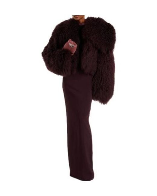 The Attico Purple Thick Lamb Wool Coat
