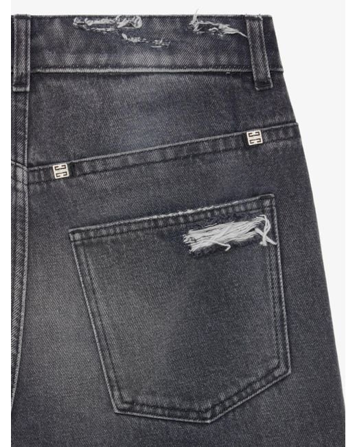 Givenchy Gray Logo Plaque Wide Leg Jeans