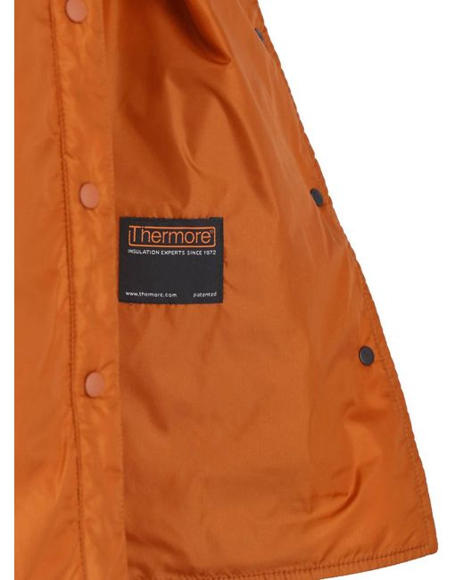 Aspesi Brown Snap-Front Collarless Jacket