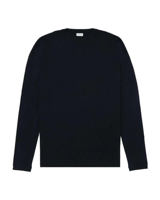 Armani Collezioni Blue T-Shirt With Round Neck And Long Sleeves for men