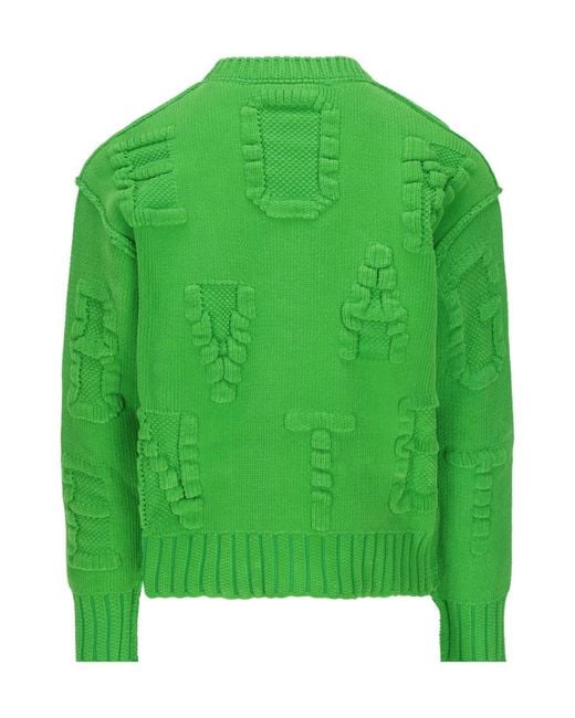 Bottega Veneta Green Knitted Long-Sleeve Jumper for men