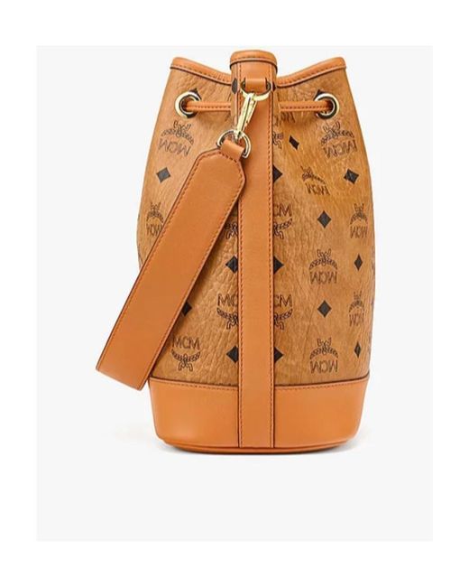 MCM Brown Medium Dessau Bucket Bag