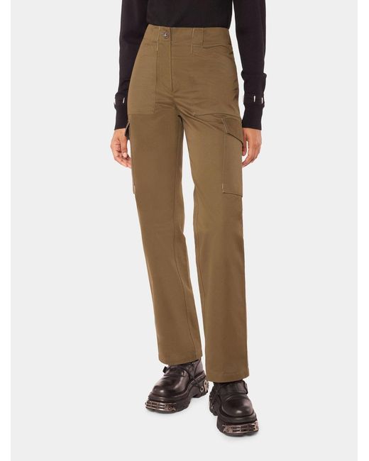 Rabanne Green Mid Rise Straight Leg Pants