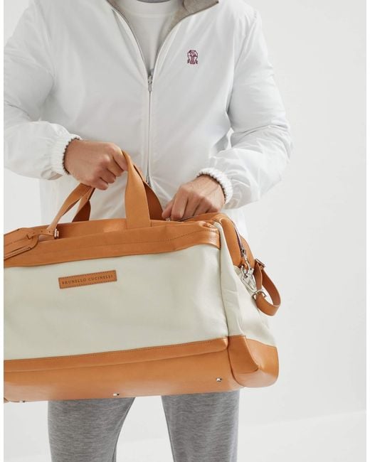 Brunello Cucinelli Natural Leather Holdall for men