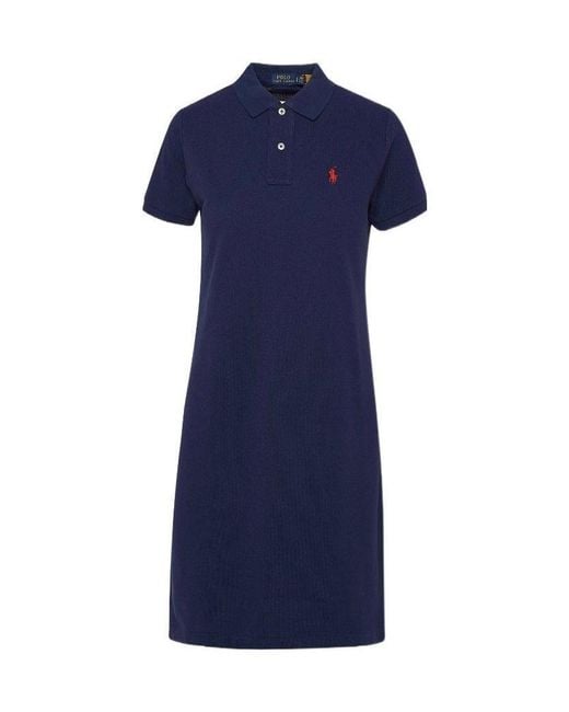 Polo Ralph Lauren Blue Logo Embroidered Polo Dress