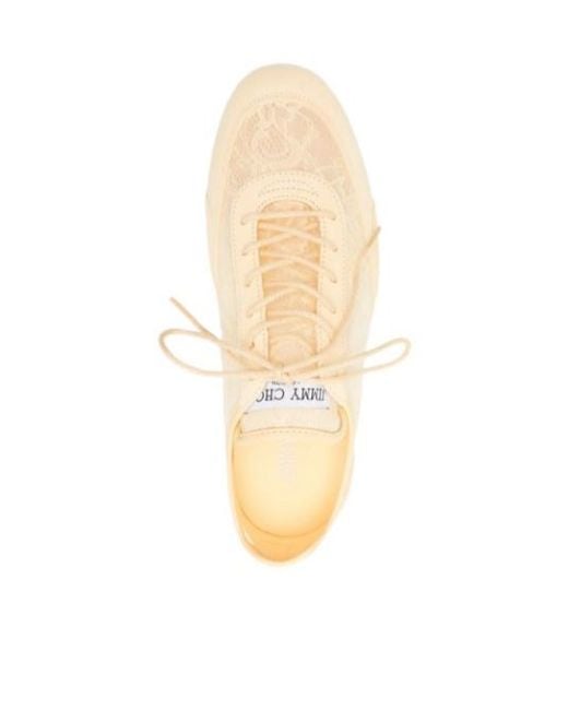 Jimmy Choo Natural Lace Layered Low-Top Sneakers