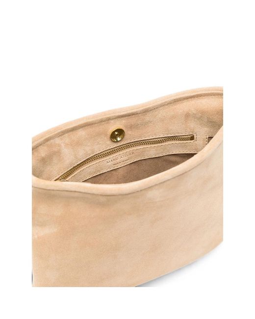 MANU Atelier White Suede Shoulder Bag