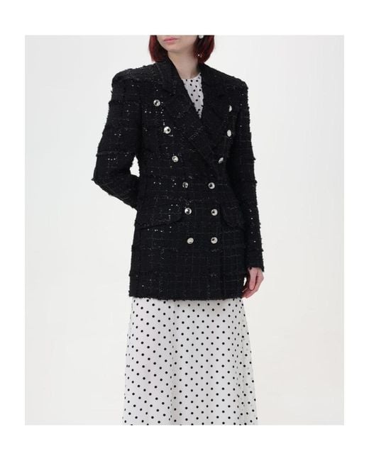 Alessandra Rich Black Embellished Double Breasted Jacket