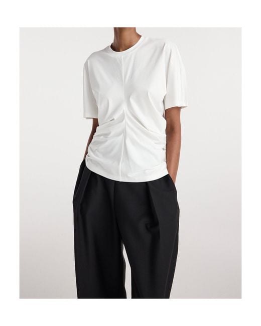 Rohe White Draped Side-Ruched T-Shirt