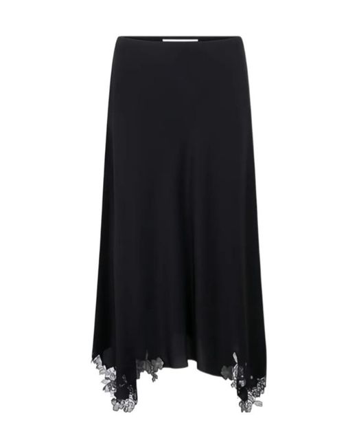 Stella McCartney Black Lace-Detail Midi Skirt