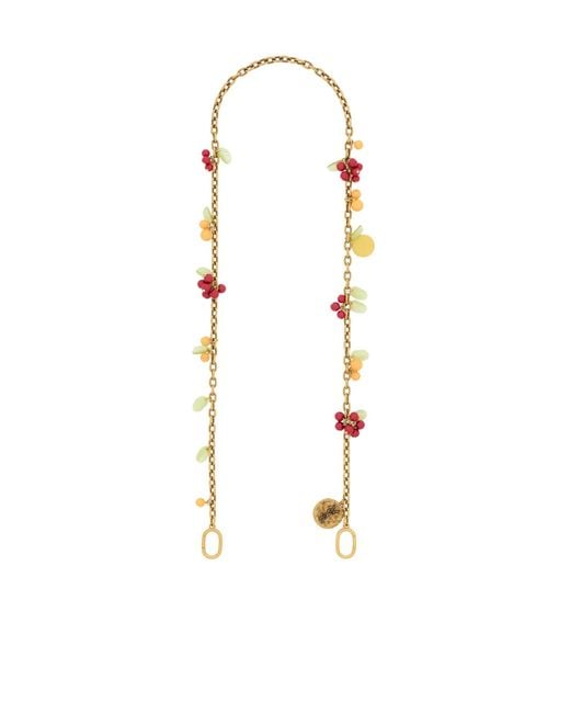 Saint Laurent White Cherry Charms Chain