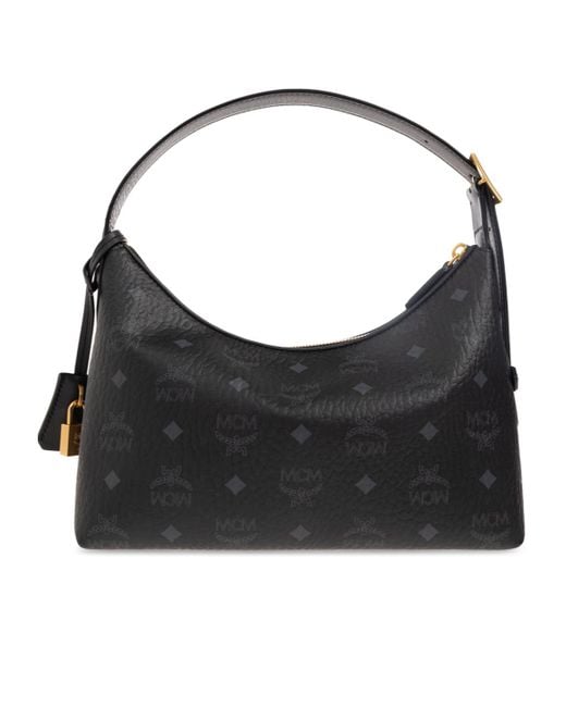 MCM Black Aren Small Hobo Shoulder Bag