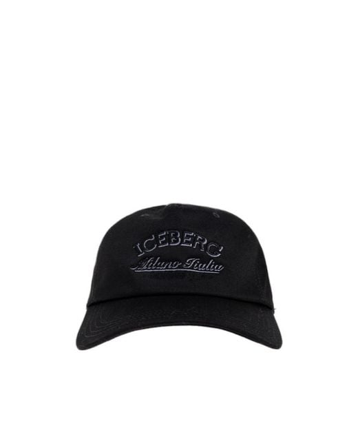 Iceberg Black Logo Baseball Cap for men