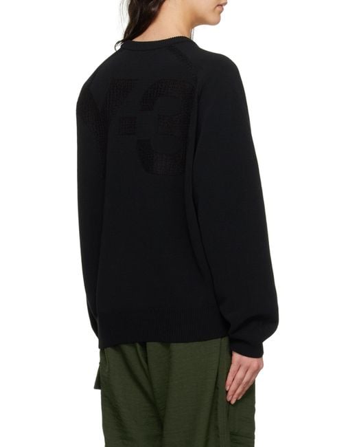 Y-3 Blue Embroidered-Logo Crew-Neck Sweatshirt for men
