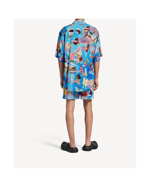 Balenciaga Blue Sweet Treat Short-Sleeve Minimal Shirt for men