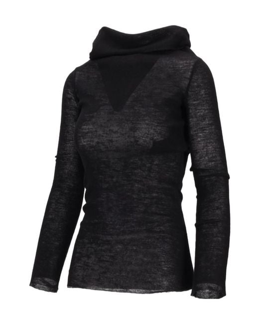 Ann Demeulemeester Black Tizziana Knitted Long Sleeve Top