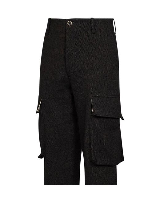 Uma Wang Black Casual Pants With Belt Loops for men