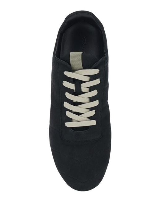 Rick Owens Black Quilted Minimal Low-Top Sneakers for men