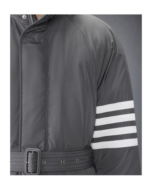 Thom Browne Gray Twill-Bar Parka for men
