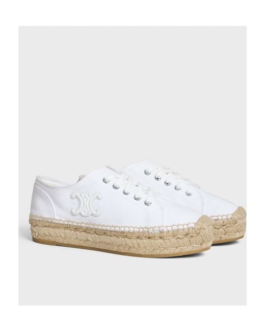 Céline White Les Espadrilles Lace-Up