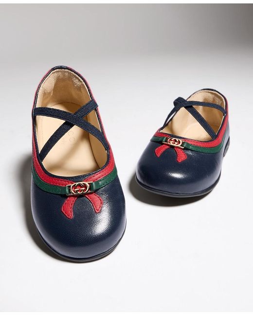 Gucci Blue Toddler Ballerina Flat