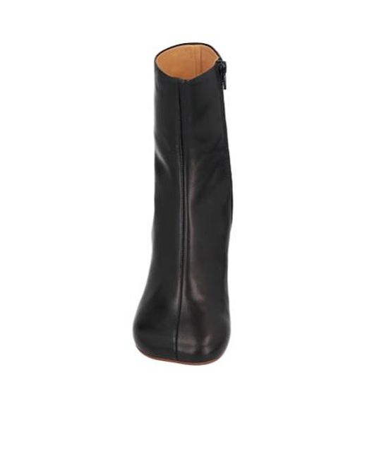 MM6 by Maison Margiela Black Minimalist Square-Toe Ankle Boots
