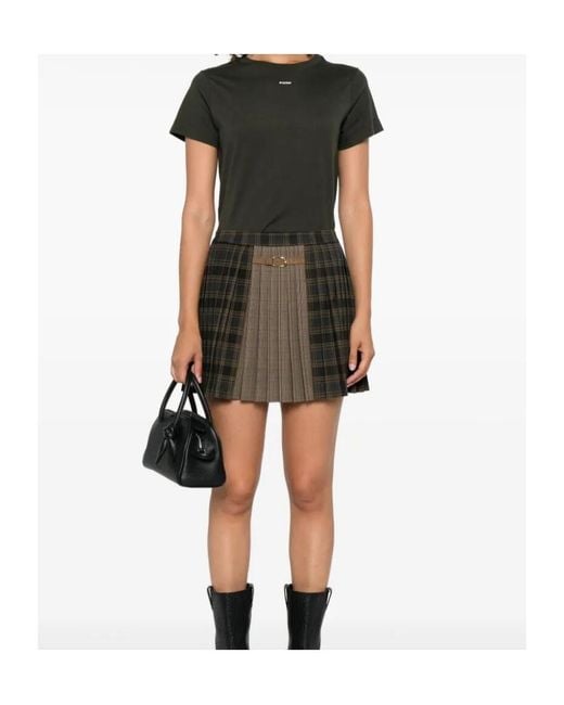 Pinko Green Short-Sleeve Cotton Top