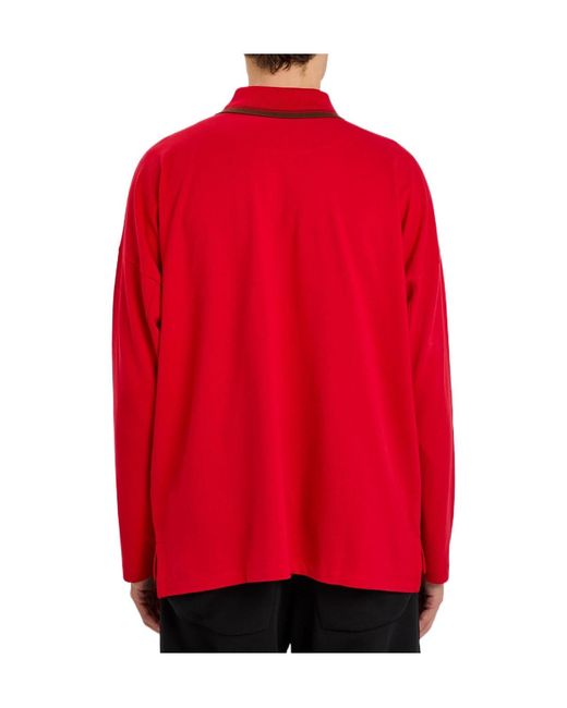 Vivienne Westwood Red Oversized Piqué Cotton Polo Shirt for men