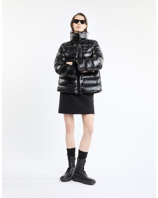 Fay Black Quilted Cape Jacket