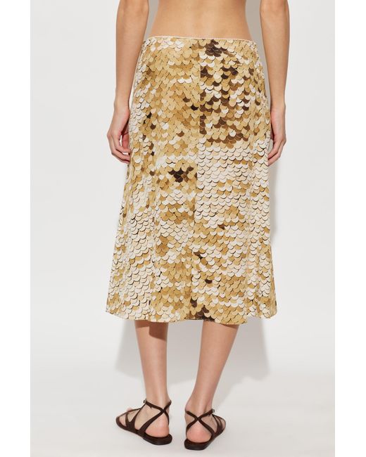 Moschino Metallic Scale-Patterned Midi Skirt