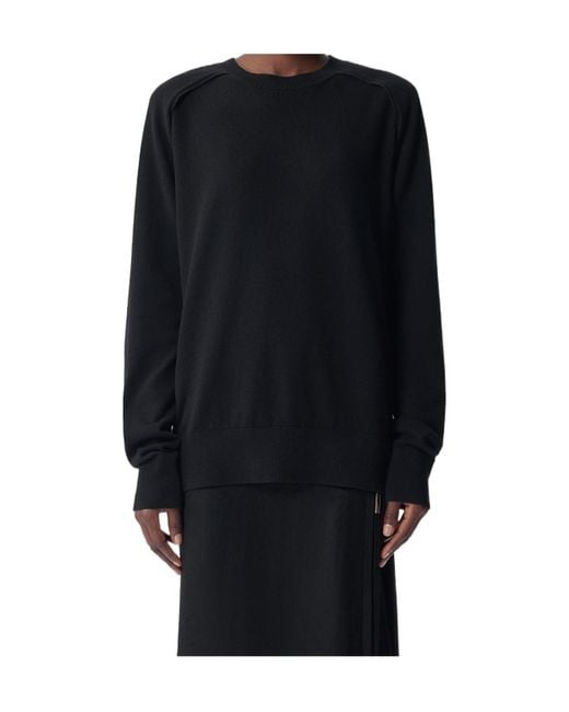 Ann Demeulemeester Blue Crew-Neck Sweatshirt