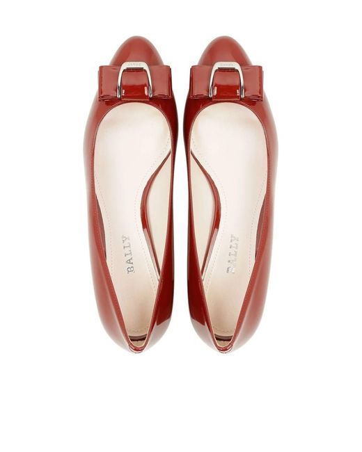Bally Red Bow Design Flat Shoes