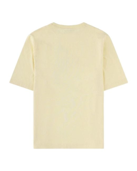 Maison Kitsuné White Maison Kitsuné Embroidered Logo T-Shirt