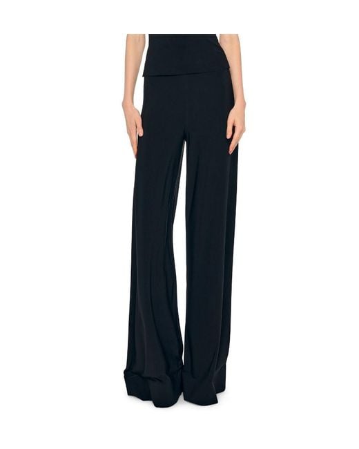 Norma Kamali Black Bias Elastic-Waist Pants