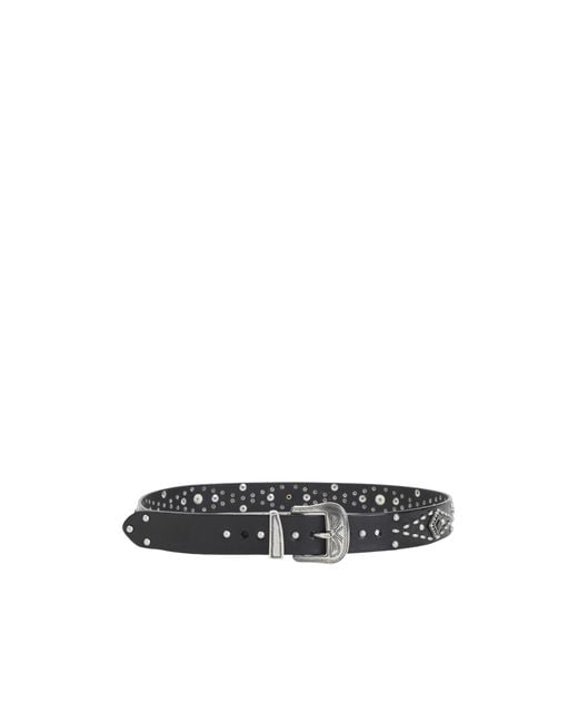Golden Goose Deluxe Brand White Stud-Embellished Buckle Belt for men