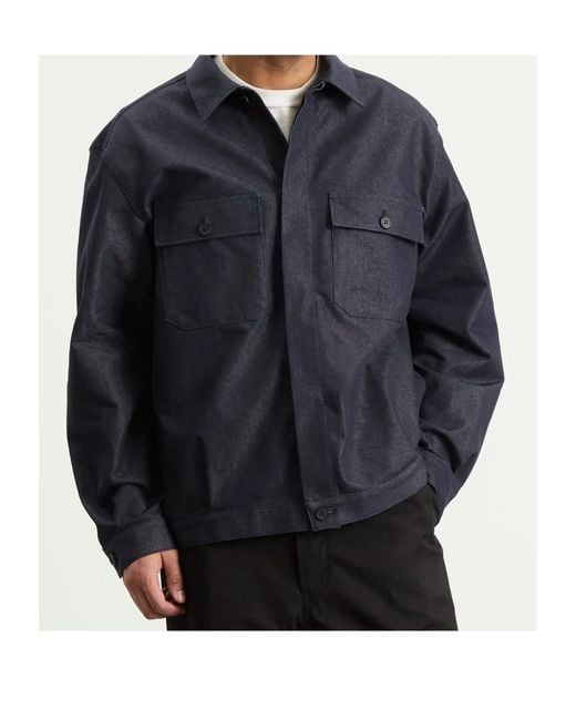 Comme des Garçons Blue Long-Sleeved Casual Jacket for men