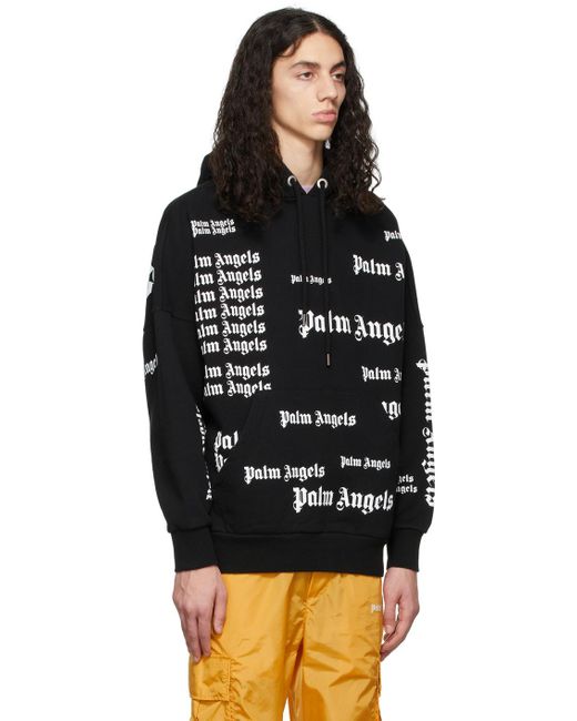 Palm Angels Black Ultra Logo-Print Hoodie for men