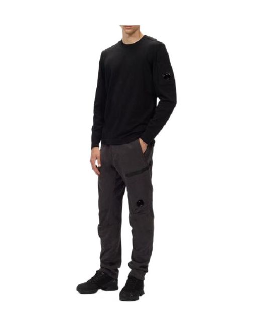 C P Company Black Logo Patch Sweater for men