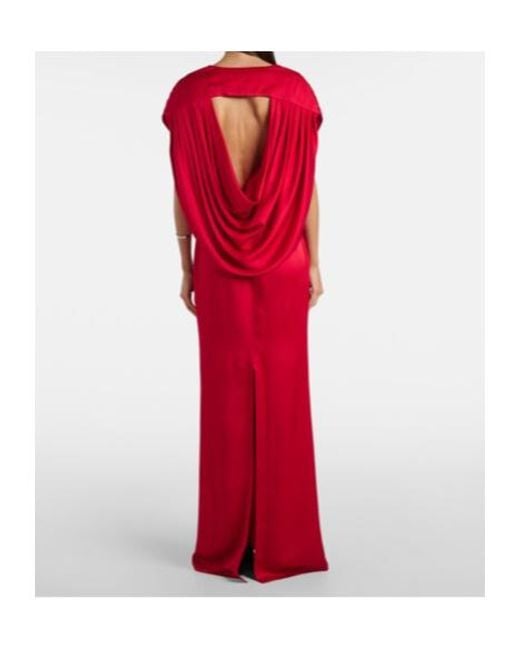Stella McCartney Red Draped Satin Gown