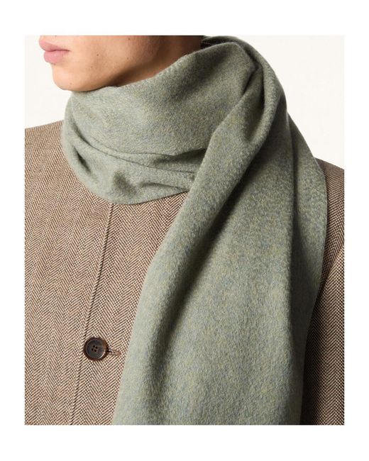 Loro Piana Green Grande Unita Scarf for men