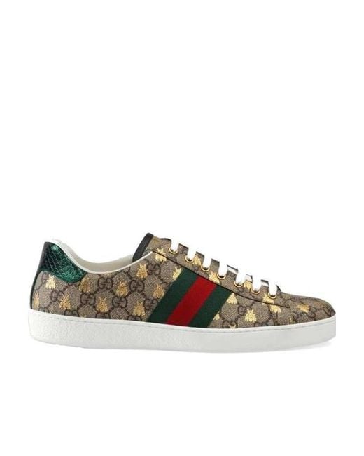 Gucci Green Ace Gg Supreme Bees Sneaker for men