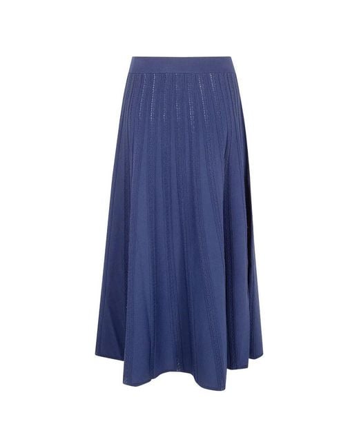 Blugirl Blumarine Blue Pointelle Knitted Skirt