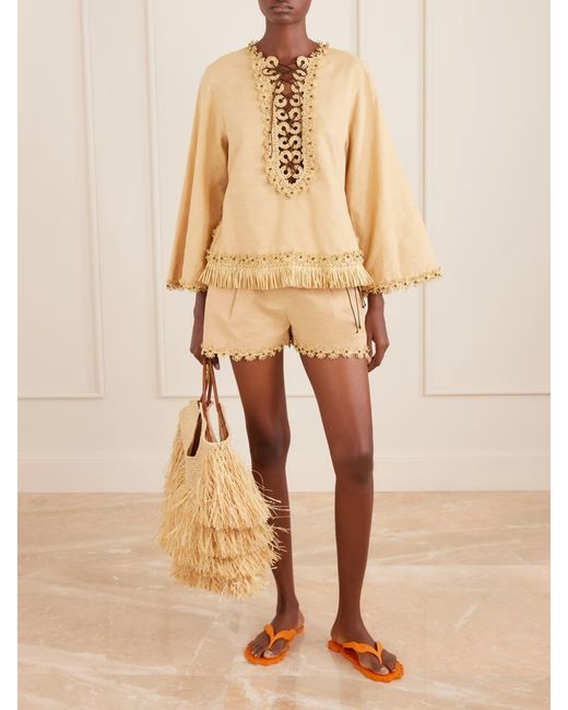 Zimmermann Natural Mahon Leather Blouse