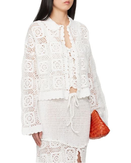 Holzweiler White Rosie Crochet Cardigan