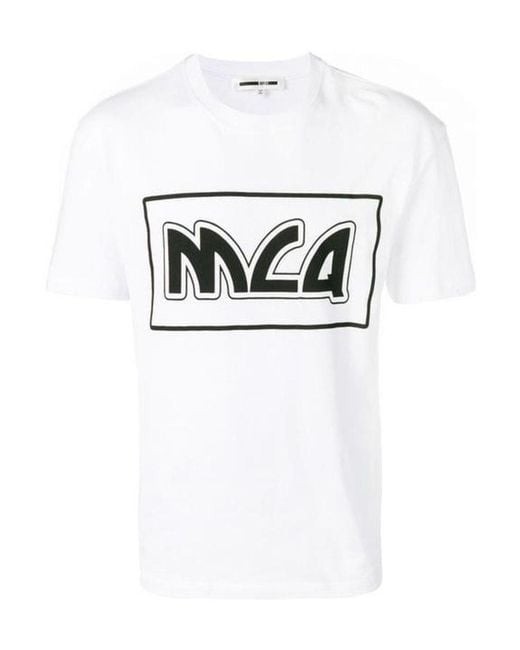 McQ Alexander McQueen White Logo Printed T-Shirt for men