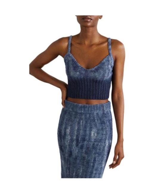 Altuzarra Blue Silk Bra Top