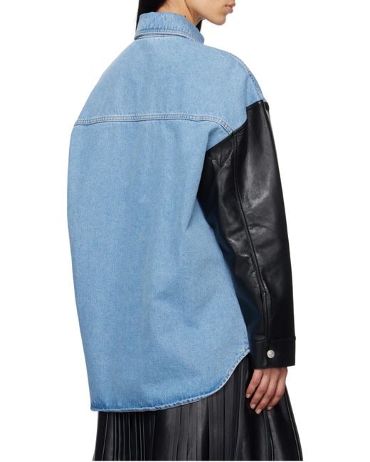 Nanushka Blue Zinnie Panelled Shirt