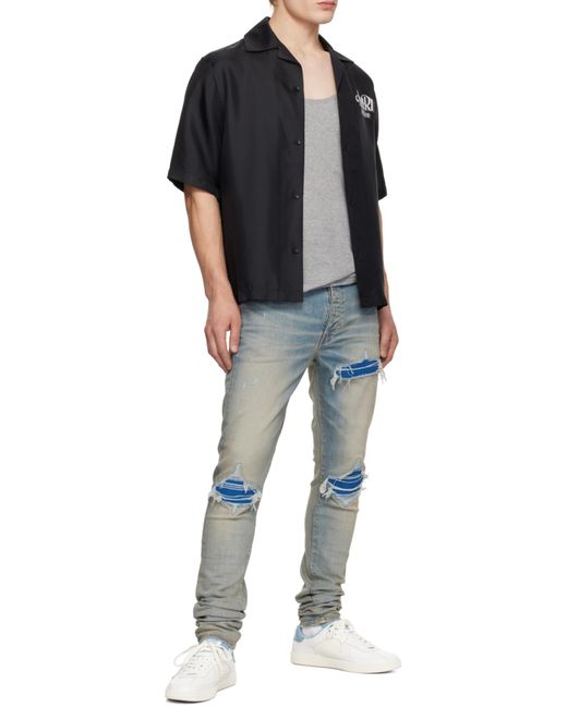 Amiri Blue Lace-Up Low-Top Sneakers for men