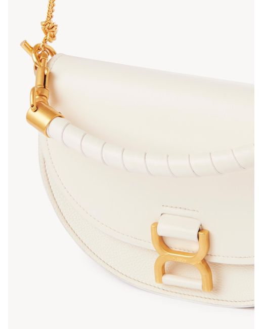 Chloé White Chloé Marcie Chain Flap Hobo Bag